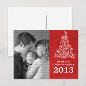 Sparkle Tree Chalkboard Foto Postcard, Red Postkarte (Vorne/Hinten)