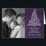 Sparkle Tree Chalkboard Holiday Card, Lila<br><div class="desc">Die trendige und stilvolle Sparkle Tree Chalkboard Foto Grußkarte im lila Stil mit einem Chalkboard-Look und einem eleganten Weihnachtsbaum. Diese schicke Karte eignet sich hervorragend, um Freunden und der Familie Urlaubswünsche zu senden. Passen Sie sich mit Ihrem eigenen Foto und dem personalisierten Gruß Ihrer Wahl an. Klicken Sie auf "Anpassen",...</div>