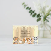 Sparkle Tropfen Shimmer Puppies Pet Grooming Servi Visitenkarte (Stehend Vorderseite)