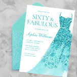 Sparkle Turquoise Dress 60. Geburtstagsparty Einladung<br><div class="desc">Sparkle Turquoise Kleid 60. Geburtstagsparty 60 & fabelhafte Einladung Variationen zu der Einladung und passende Artikel in unserem Shop</div>