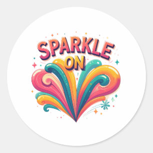 Sparkle Un — Schimmernde Inspirierende Sticker-Sam Runder Aufkleber
