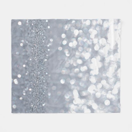 Sparkle und glänzend silberner Glitzer abstrakt Fleecedecke (Vorderseite (Horizontal))