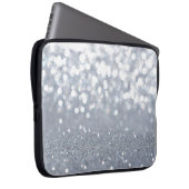 Sparkle und glänzend silberner Glitzer abstrakt Laptopschutzhülle (Vorne Rechts)