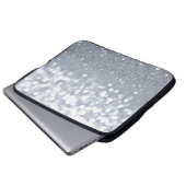 Sparkle und glänzend silberner Glitzer abstrakt Laptopschutzhülle (Vorne Knopf)