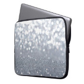 Sparkle und glänzend silberner Glitzer abstrakt Laptopschutzhülle (Vorderseite Links)
