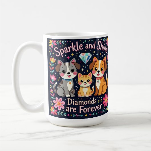Sparkle und glänzende Diamanten sind für immer Kaffeetasse (Links)