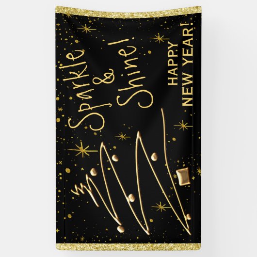 Sparkle und Shine, ein glücklicher Sylvester Banner (Vertikal)