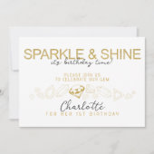 Sparkle und Shine Gem Birthday Einladung (Vorderseite)