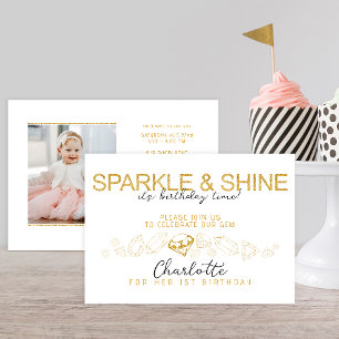 Sparkle und Shine Gem Birthday Einladung