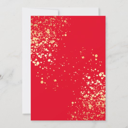 Sparkle und Shine Gold Weihnachtsgebäck Rot Party Einladung (Rückseite)