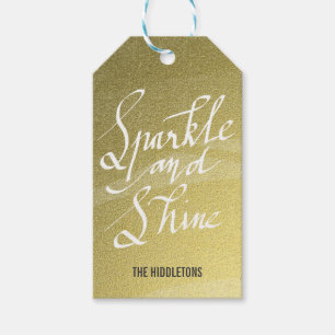 Sparkle und Shine handgeschriebenes Skript Gold Ho Geschenkanhänger