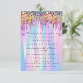 Sparkle und Shine mit Rainbow Glitzer Tropfen Brid Einladung (Stehend Vorderseite)