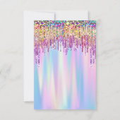 Sparkle und Shine mit Rainbow Glitzer Tropfen Brid Einladung (Rückseite)