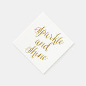Sparkle und Shine Quote Imitate Gold Fossil Funkel Serviette (Ecke)