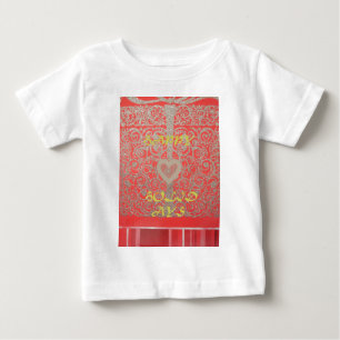 Sparkle und Shine: Roter Glitzer Herzlichen Glückw Baby T-shirt