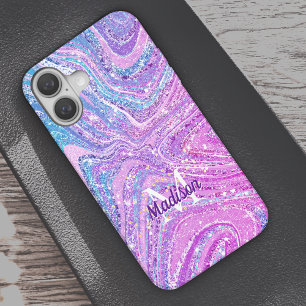 Sparkle unicorn Regenbogen gürtelig Marmor Kunst C iPhone 16 Hülle
