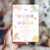 Sparkle Unicorn Save the Date Einladung