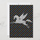 Sparkle Unicorn Schwarzes Pastel Spot Muster Gebur Einladung (Rückseite)