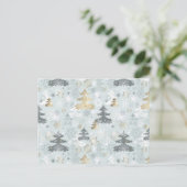 Sparkle Weihnachtsbaum Snowflake Muster Feiertagspostkarte (Stehend Vorderseite)