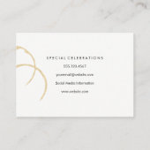 Sparkle Weinstock Gold Metallische Weine Flasche G Visitenkarte (Rückseite)