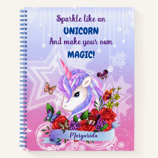 Sparkle wie ein Einhorn und gestalte deine eigene Notizblock (Vorderseite)
