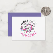 Sparkle wie eine Einhornflachkarte Mitteilungskarte (Vorderseite/Rückseite Beispiel)