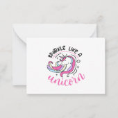 Sparkle wie eine Einhornflachkarte Mitteilungskarte (Vorderseite)