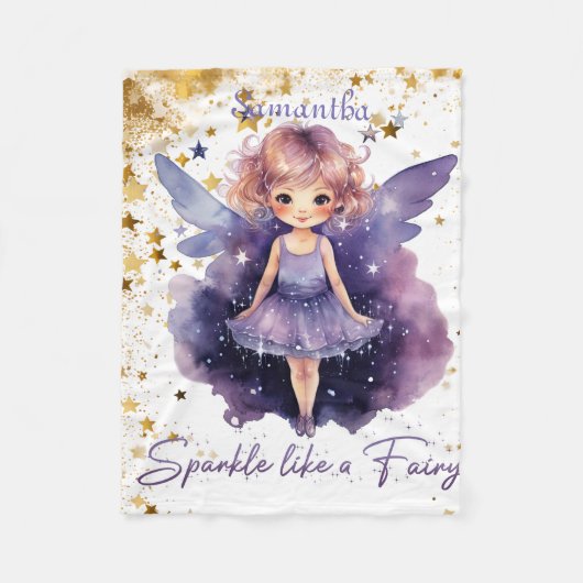Sparkle wie eine Fee Fleecedecke (Vorderseite)