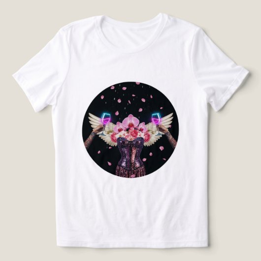 Sparkle Wings & Wine T-Shirt ✨ 🥂 Tri-Blend Shirt (Design Vorderseite)