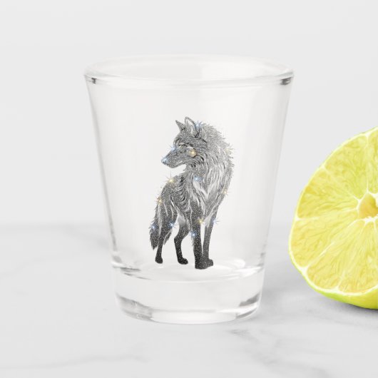 Sparkle Wolf Schnapsglas (Vorderseite)
