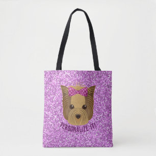 Sparkle Yorkie Yorkshire Terrier Welpe Hund Glitze Tasche