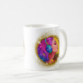 Sparkled Gold Singing Girl Geschenk Kaffee Tasse 1 (VorderseiteRechts)
