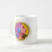 Sparkled Gold Singing Girl Geschenk Kaffee Tasse 1 (Vorderseite Links)