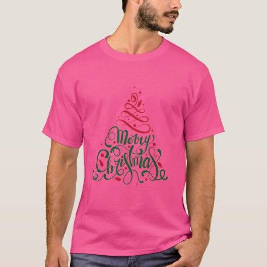 Sparklenation Merry Christmas Tree Bling T-Shirt (Vorderseite)