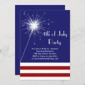 Sparkler 4. Juli Party Einladung (Vorne/Hinten)