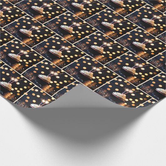 Sparkler am Geburtstag Geschenkpapier (Ecke)