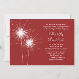 Sparkler bei Red Wedding Einladung