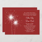 Sparkler bei Red Wedding Einladung (Vorne/Hinten)