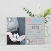 Sparkler Gender Reveal Einladung (Stehend Vorderseite)