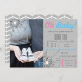 Sparkler Gender Reveal Einladung (Vorne/Hinten)