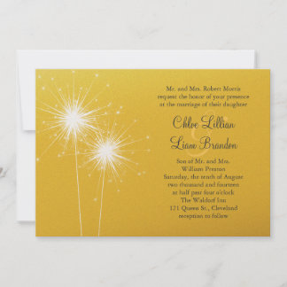 Sparkler Gold Hochzeit Einladung
