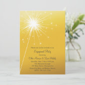 Sparkler Gold Verlobung Einladung (Stehend Vorderseite)