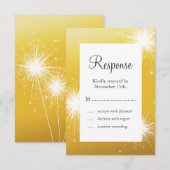 Sparkler Gold Wedding RSVP Karte (Vorne/Hinten)