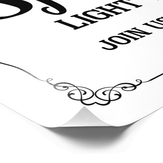 Sparkler-Hochzeitszeichen schwarz-weiß Fotodruck (Ecke)