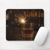 Sparkler In a Glass Of Whiskey Mousepad (Mit Mouse)