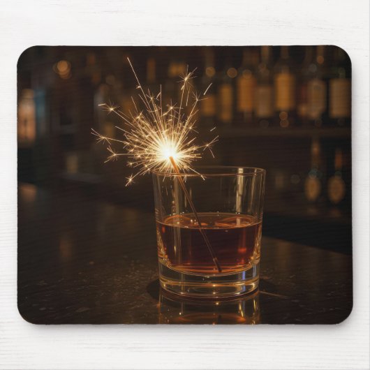 Sparkler In a Glass Of Whiskey Mousepad (Vorne)