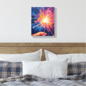 Sparkler New Year Celebration Watercolor Leinwanddruck (Insitu (Schlafzimmer))