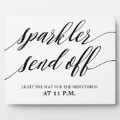 Sparkler send off sign Tabletop Plaque with Easel Fotoplatte (Vorderseite)