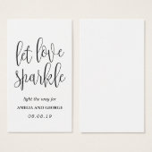 Sparkler Send off Tags Schöne Kalligraphie (Vorne & Hinten)