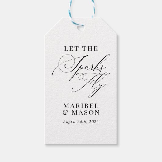 Sparkler Send Off Wedding Elegante Moderne Geschenkanhänger (Vorderseite)